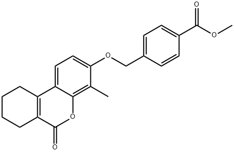 methyl 4-[(4-methyl-6-oxo-7,8,9,10-tetrahydrobenzo[c]chromen-3-yl)oxymethyl]benzoate Struktur