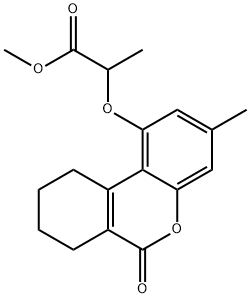 methyl 2-[(3-methyl-6-oxo-7,8,9,10-tetrahydrobenzo[c]chromen-1-yl)oxy]propanoate Struktur