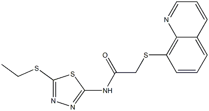 N-(5-ethylsulfanyl-1,3,4-thiadiazol-2-yl)-2-quinolin-8-ylsulfanylacetamide Struktur