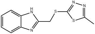 2-(1H-benzimidazol-2-ylmethylsulfanyl)-5-methyl-1,3,4-thiadiazole Struktur