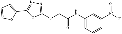 2-[[5-(furan-2-yl)-1,3,4-oxadiazol-2-yl]sulfanyl]-N-(3-nitrophenyl)acetamide Struktur