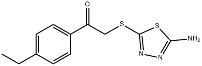 2-[(5-amino-1,3,4-thiadiazol-2-yl)sulfanyl]-1-(4-ethylphenyl)ethanone Struktur