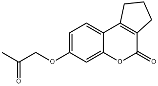 7-(2-oxopropoxy)-2,3-dihydro-1H-cyclopenta[c]chromen-4-one Struktur