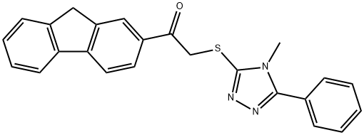 1-(9H-fluoren-2-yl)-2-[(4-methyl-5-phenyl-1,2,4-triazol-3-yl)sulfanyl]ethanone Struktur