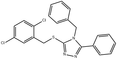 4-benzyl-3-[(2,5-dichlorophenyl)methylsulfanyl]-5-phenyl-1,2,4-triazole Struktur