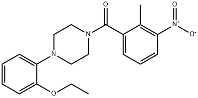 [4-(2-ethoxyphenyl)piperazin-1-yl]-(2-methyl-3-nitrophenyl)methanone Struktur