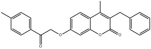 3-benzyl-4-methyl-7-[2-(4-methylphenyl)-2-oxoethoxy]chromen-2-one Struktur