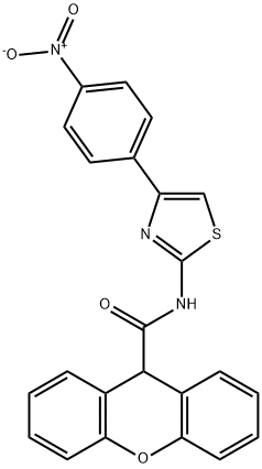 N-[4-(4-nitrophenyl)-1,3-thiazol-2-yl]-9H-xanthene-9-carboxamide Struktur