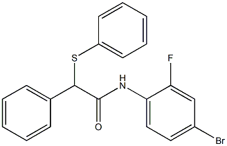 N-(4-bromo-2-fluorophenyl)-2-phenyl-2-phenylsulfanylacetamide Struktur