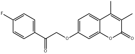 7-[2-(4-fluorophenyl)-2-oxoethoxy]-3,4-dimethylchromen-2-one Struktur