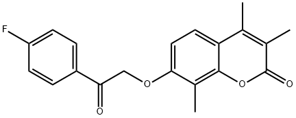 7-[2-(4-fluorophenyl)-2-oxoethoxy]-3,4,8-trimethylchromen-2-one Struktur