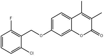 7-[(2-chloro-6-fluorophenyl)methoxy]-3,4-dimethylchromen-2-one Struktur