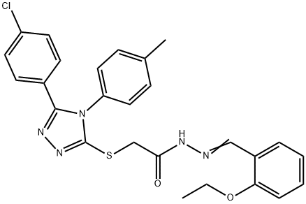 2-[[5-(4-chlorophenyl)-4-(4-methylphenyl)-1,2,4-triazol-3-yl]sulfanyl]-N-[(E)-(2-ethoxyphenyl)methylideneamino]acetamide Struktur