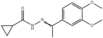 N-[(E)-1-(3,4-dimethoxyphenyl)ethylideneamino]cyclopropanecarboxamide Struktur