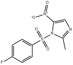 1-(4-fluorophenyl)sulfonyl-2-methyl-5-nitroimidazole Struktur