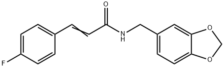 (E)-N-(1,3-benzodioxol-5-ylmethyl)-3-(4-fluorophenyl)prop-2-enamide Struktur