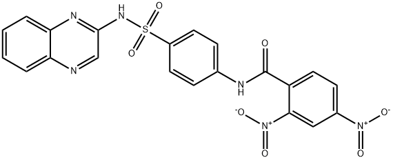 2,4-dinitro-N-[4-(quinoxalin-2-ylsulfamoyl)phenyl]benzamide Struktur