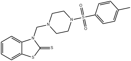 3-[[4-(4-methylphenyl)sulfonylpiperazin-1-yl]methyl]-1,3-benzothiazole-2-thione Struktur