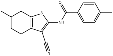 N-(3-cyano-6-methyl-4,5,6,7-tetrahydro-1-benzothiophen-2-yl)-4-methylbenzamide Struktur