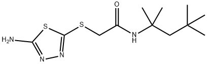 2-[(5-amino-1,3,4-thiadiazol-2-yl)sulfanyl]-N-(2,4,4-trimethylpentan-2-yl)acetamide Struktur