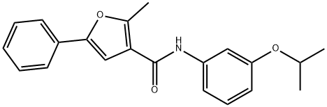 2-methyl-5-phenyl-N-(3-propan-2-yloxyphenyl)furan-3-carboxamide Struktur