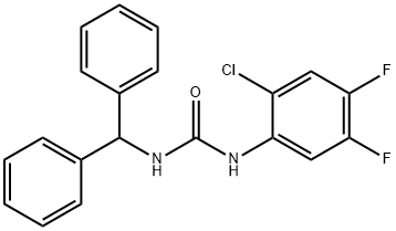 1-benzhydryl-3-(2-chloro-4,5-difluorophenyl)urea Struktur