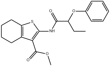 methyl 2-(2-phenoxybutanoylamino)-4,5,6,7-tetrahydro-1-benzothiophene-3-carboxylate Struktur