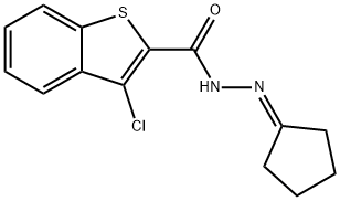 3-chloro-N-(cyclopentylideneamino)-1-benzothiophene-2-carboxamide Struktur