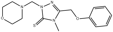 4-methyl-2-(morpholin-4-ylmethyl)-5-(phenoxymethyl)-1,2,4-triazole-3-thione Struktur