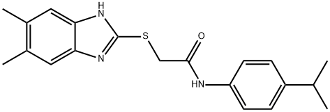 2-[(5,6-dimethyl-1H-benzimidazol-2-yl)sulfanyl]-N-(4-propan-2-ylphenyl)acetamide Struktur