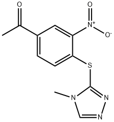 1-[4-[(4-methyl-1,2,4-triazol-3-yl)sulfanyl]-3-nitrophenyl]ethanone Struktur