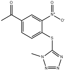 1-[4-(1-methyltetrazol-5-yl)sulfanyl-3-nitrophenyl]ethanone Struktur