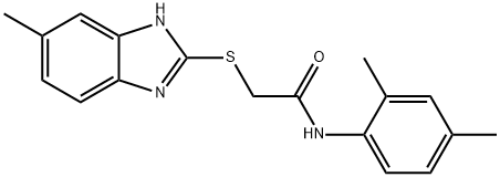 N-(2,4-dimethylphenyl)-2-[(6-methyl-1H-benzimidazol-2-yl)sulfanyl]acetamide Struktur