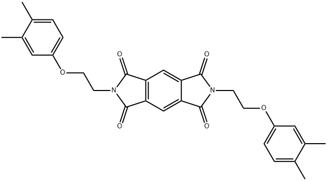 2,6-bis[2-(3,4-dimethylphenoxy)ethyl]pyrrolo[3,4-f]isoindole-1,3,5,7-tetrone Struktur