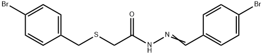 N-[(E)-(4-bromophenyl)methylideneamino]-2-[(4-bromophenyl)methylsulfanyl]acetamide Struktur