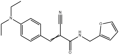 (Z)-2-cyano-3-[4-(diethylamino)phenyl]-N-(furan-2-ylmethyl)prop-2-enamide Struktur