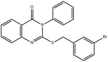 2-[(3-bromophenyl)methylsulfanyl]-3-phenylquinazolin-4-one Struktur