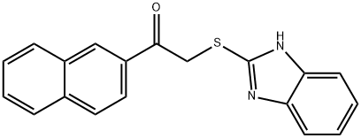 2-(1H-benzimidazol-2-ylsulfanyl)-1-naphthalen-2-ylethanone Struktur