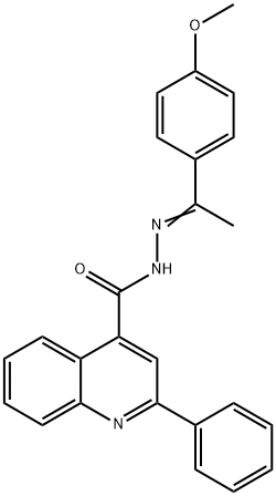 N-[(E)-1-(4-methoxyphenyl)ethylideneamino]-2-phenylquinoline-4-carboxamide Struktur