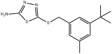 5-[(3-tert-butyl-5-methylphenyl)methylsulfanyl]-1,3,4-thiadiazol-2-amine Struktur