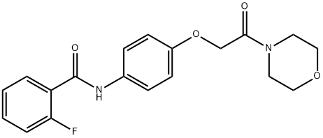 2-fluoro-N-[4-(2-morpholin-4-yl-2-oxoethoxy)phenyl]benzamide Struktur