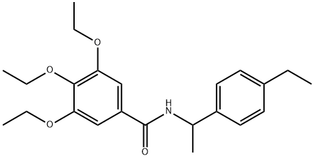 3,4,5-triethoxy-N-[1-(4-ethylphenyl)ethyl]benzamide Struktur