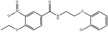 N-[2-(2-chlorophenoxy)ethyl]-4-ethylsulfanyl-3-nitrobenzamide Struktur