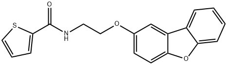 N-(2-dibenzofuran-2-yloxyethyl)thiophene-2-carboxamide Struktur