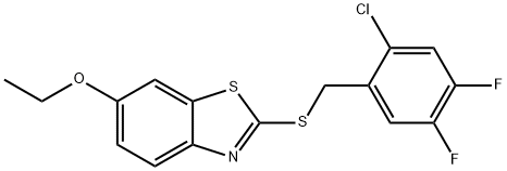 2-[(2-chloro-4,5-difluorophenyl)methylsulfanyl]-6-ethoxy-1,3-benzothiazole Struktur