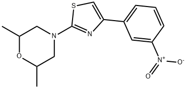 2,6-dimethyl-4-[4-(3-nitrophenyl)-1,3-thiazol-2-yl]morpholine Struktur