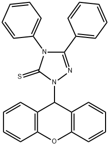 4,5-diphenyl-2-(9H-xanthen-9-yl)-1,2,4-triazole-3-thione Struktur