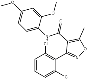 3-(2,6-dichlorophenyl)-N-(2,4-dimethoxyphenyl)-5-methyl-1,2-oxazole-4-carboxamide Struktur