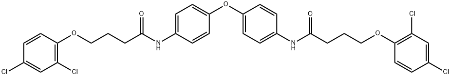 4-(2,4-dichlorophenoxy)-N-[4-[4-[4-(2,4-dichlorophenoxy)butanoylamino]phenoxy]phenyl]butanamide Struktur