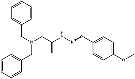 2-(dibenzylamino)-N-[(E)-(4-methoxyphenyl)methylideneamino]acetamide Struktur